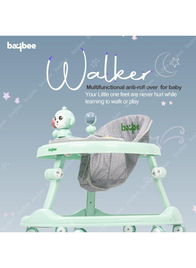 Baybee Drono Baby Walker for Kids, Round Kids with 4 Seat Height Adjustable | Activity for Baby with with Food Tray & Musical Toy Bar | for Baby 6-18 Months Boys Girls (Green) - Image 3